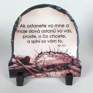 Bridlicový kameň s biblickým textom "Ján 15:7"
